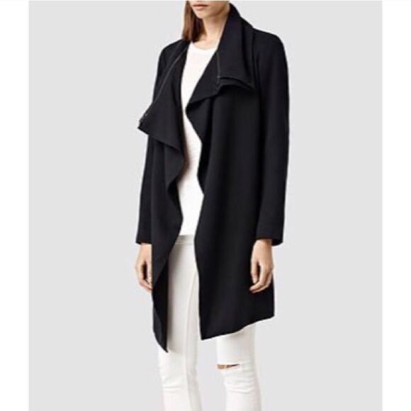 AllSaints Iona Lyocell Funnel Collar Zip Jacket 00 - Picture 2 of 8